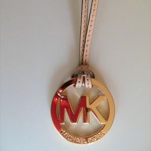 Michael Kors MK Gold Charm Natural Leather Strap